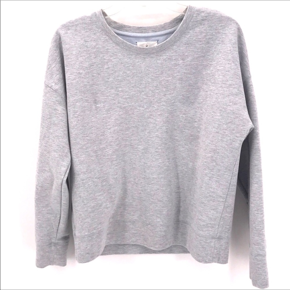LOU & GREY BASIC LIGHT GRAY STRETCH SWEATSHIRT